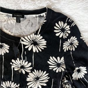 Talbots flower cardigan